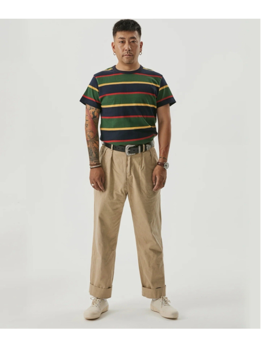 100% Cotton Non-Stock 2XL 1930s IVY Style Double Pleated Chino Trousers Khaki